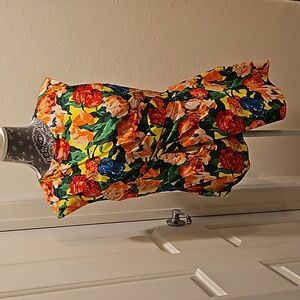 Zara Floral Asymmetrical Top sz Large